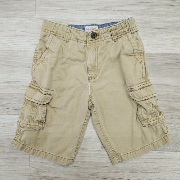 CAT & JACK Boys Tan Khaki Cargo Shorts Size 7 - Picture 1 of 6